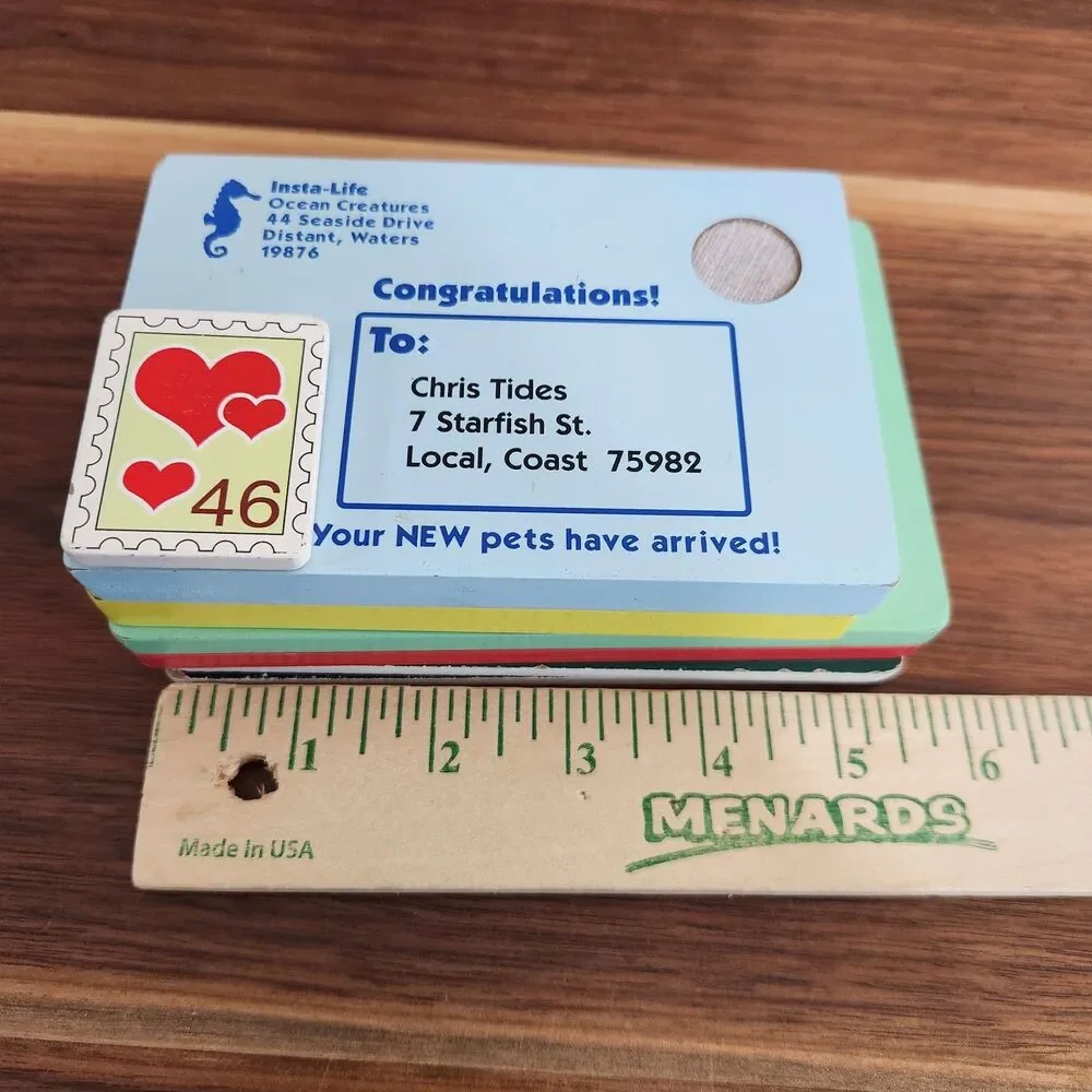Melissa & Doug Stamp & Sort Post Office Wood Mailbox Letters Stamps Key Postcard
